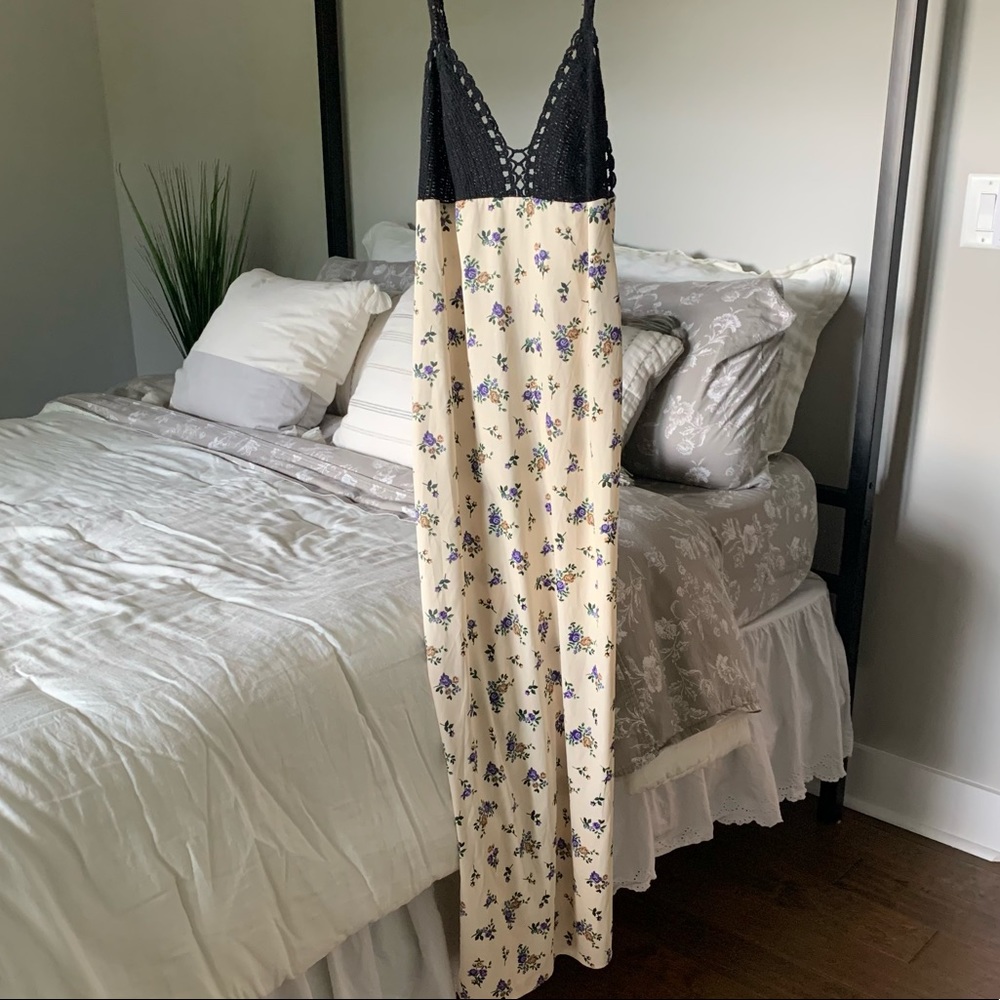 Silky Floral/Crochet Long Zara Summer Dress